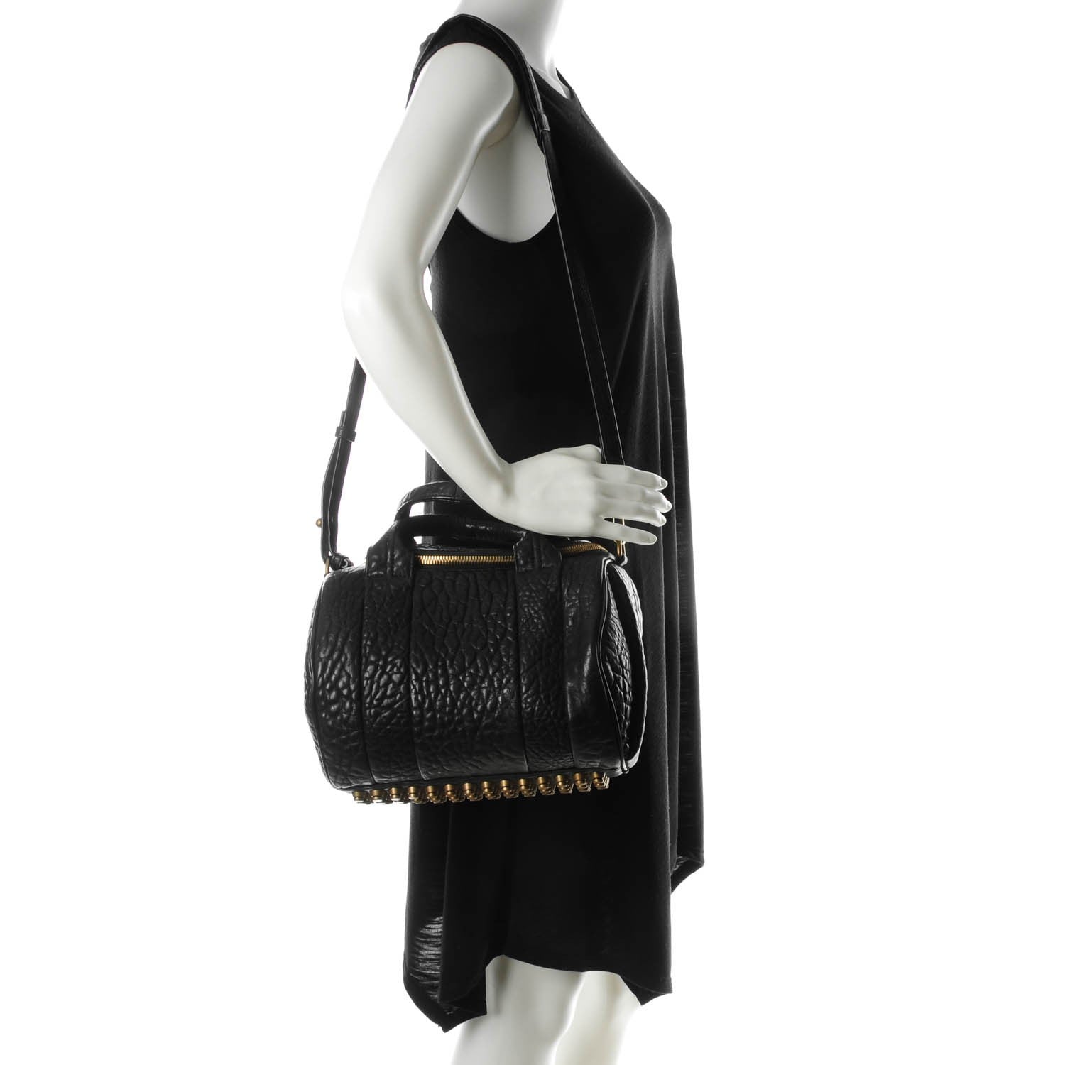 Alexander Wang Pebbled Lambskin Rockie Black Antique Brass Hardware 2 of 8