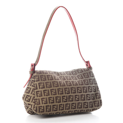 Fendi Zucchino Vitello Elite Enamel Mini Forever Mama Baguette Mogano Panna Rosso 2 of 8