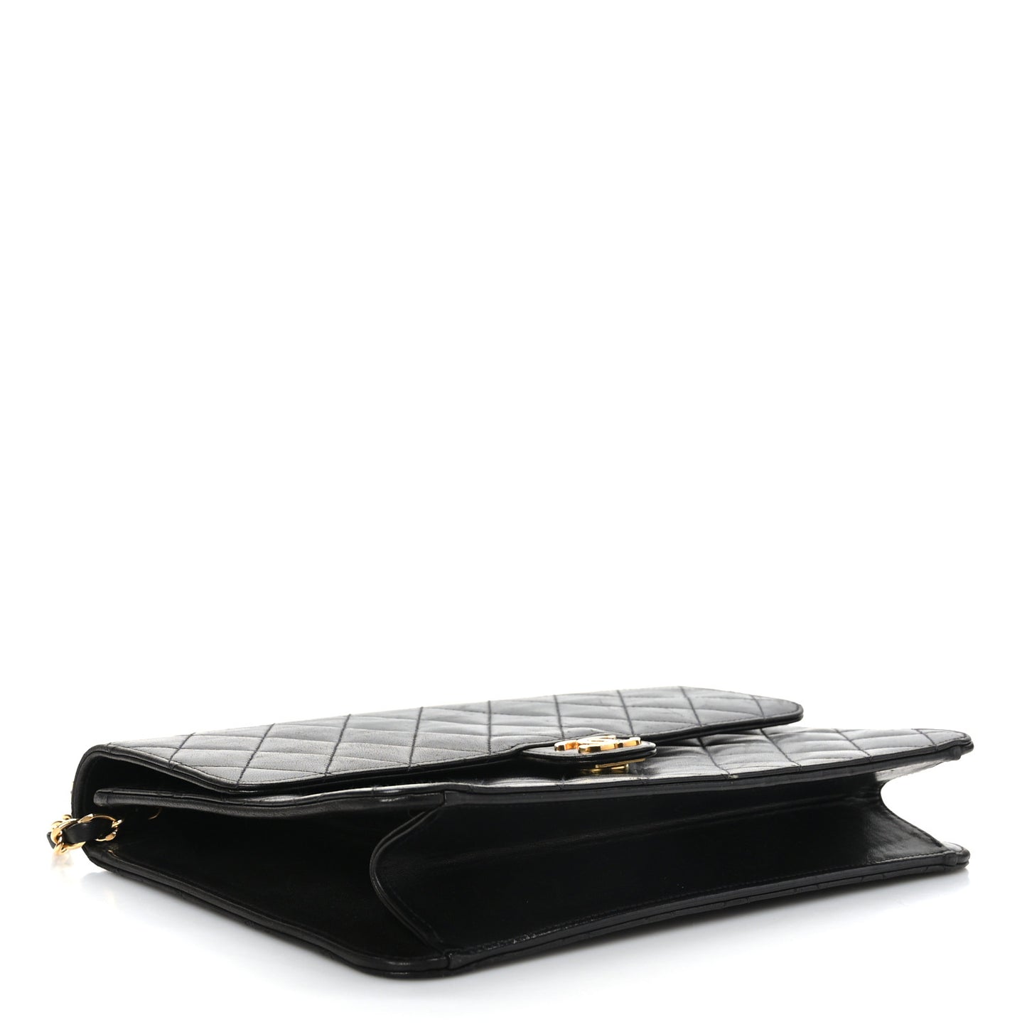Lambskin Quilted Medium Single Flap Black