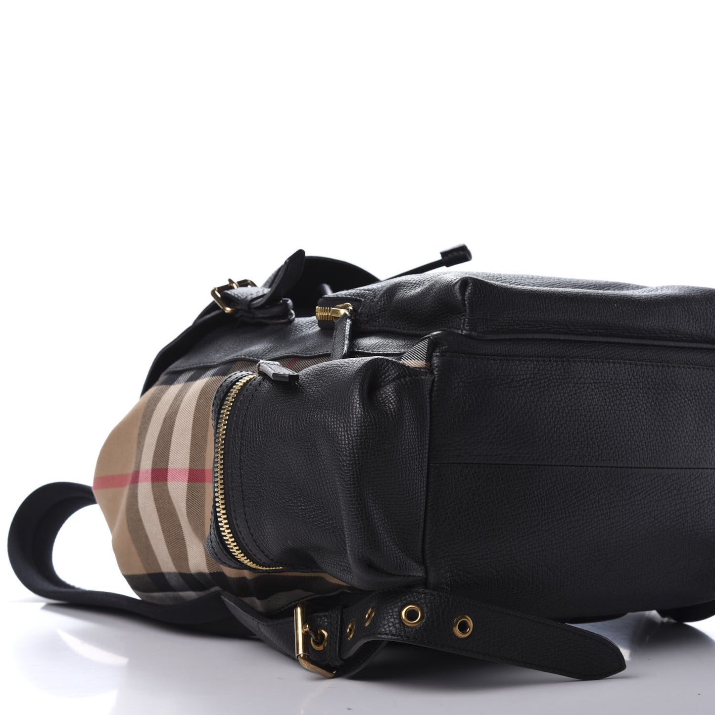 Derby Calfskin Canvas Mega Check Medium Rucksack Backpack Black