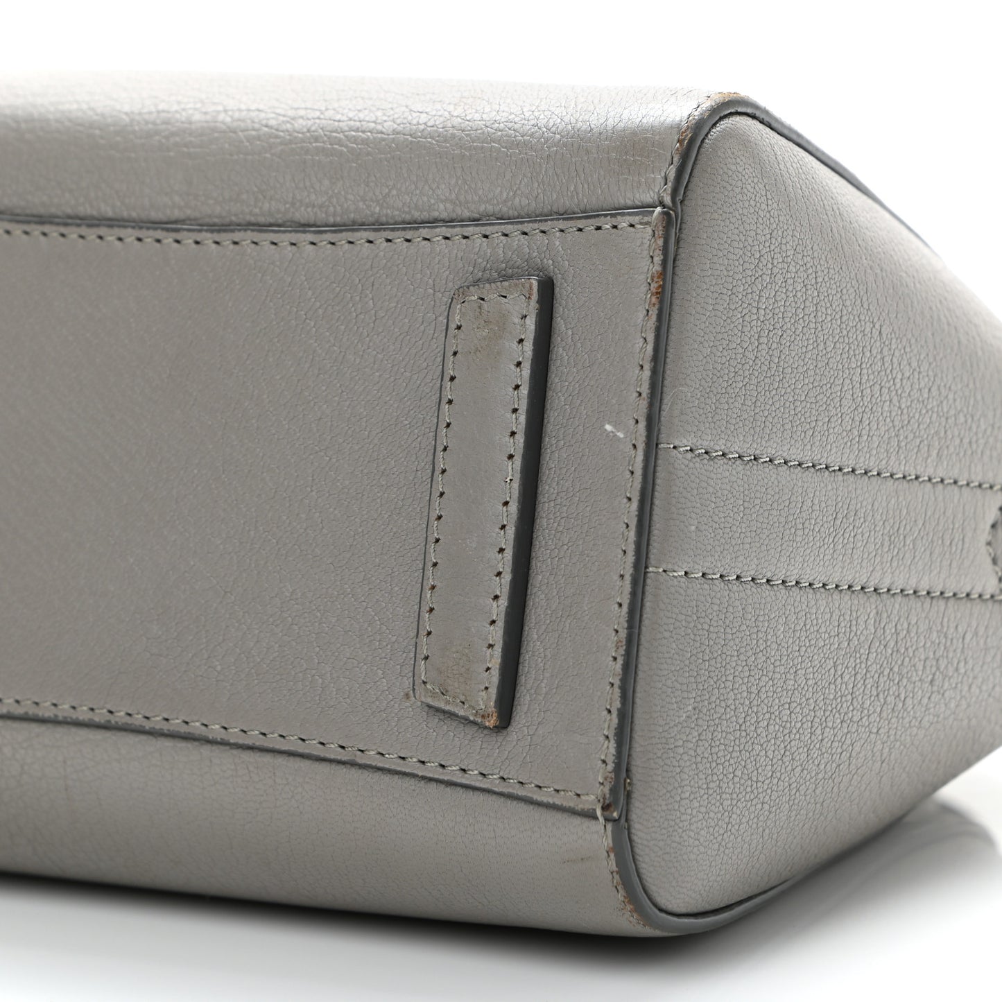 Sugar Goatskin Mini Antigona Pearl Grey