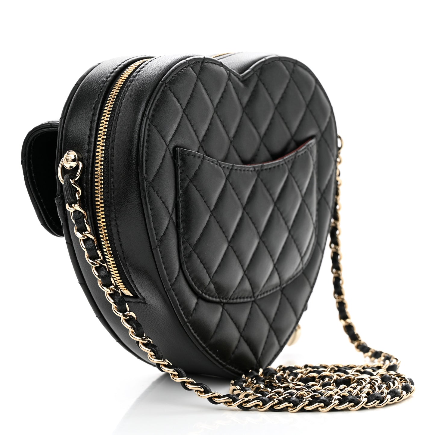 Lambskin Quilted CC In Love Heart Bag Black