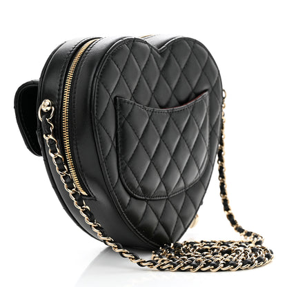 Chanel Lambskin Quilted CC In Love Heart Bag Black 3 of 11