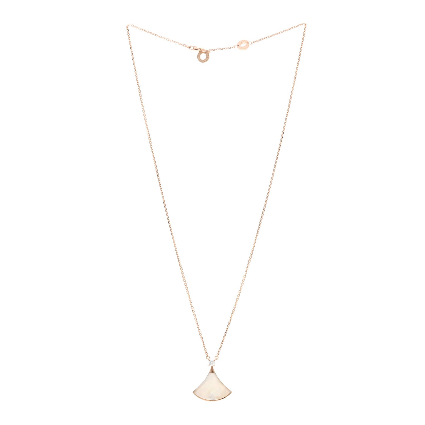 18K Rose Gold Diamond Mother of Pearl Divas' Dream Pendant Necklace