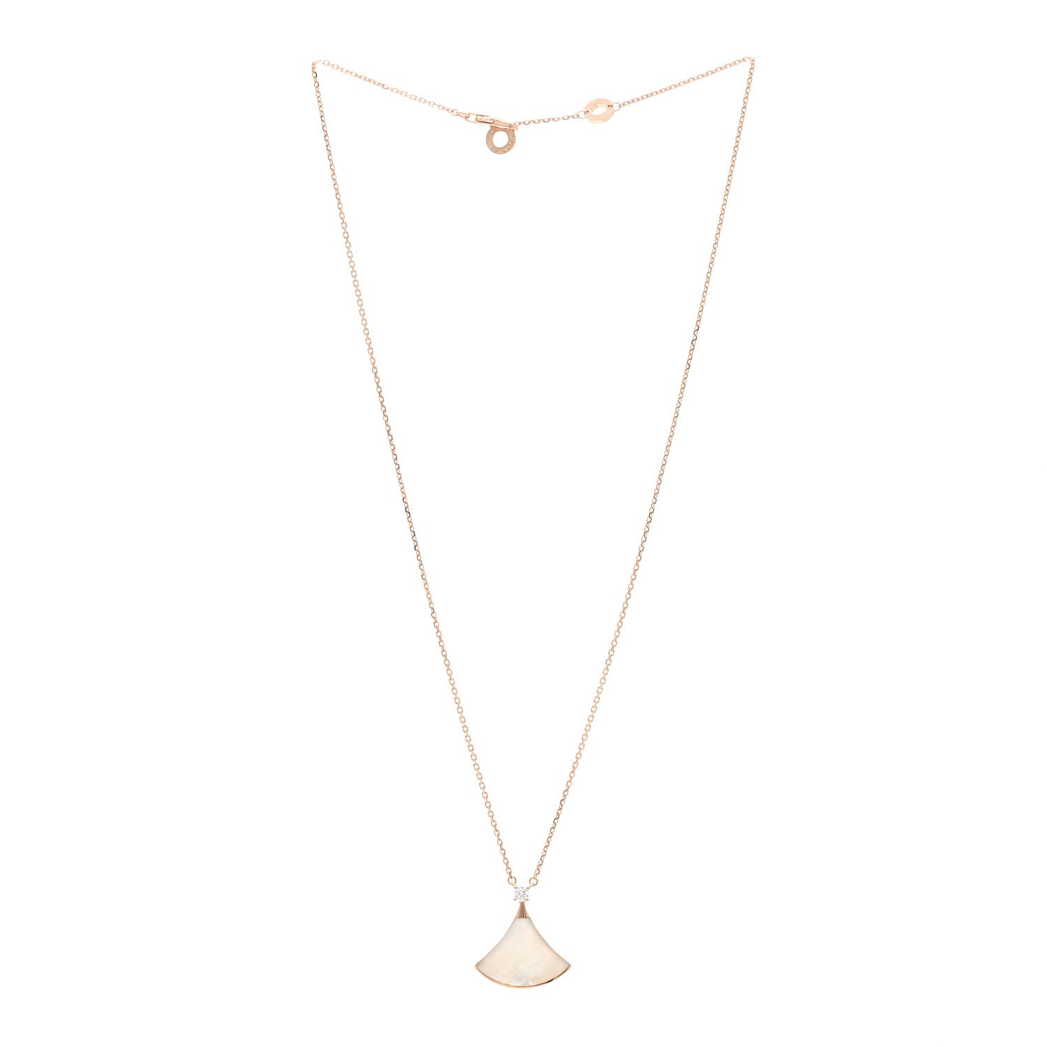 Bulgari 18K Rose Gold Diamond Mother of Pearl Divas' Dream Pendant Necklace 3 of 5