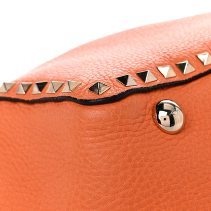 Valentino Garavani Pebbled Calfskin Medium Rockstud Tote Melon Sorbet 6 of 14