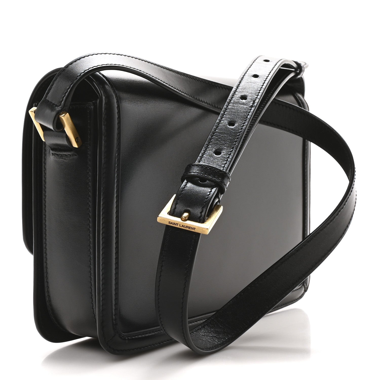 Saint Laurent Box Calfskin Monogram Medium Solferino Satchel Black 3 of 10