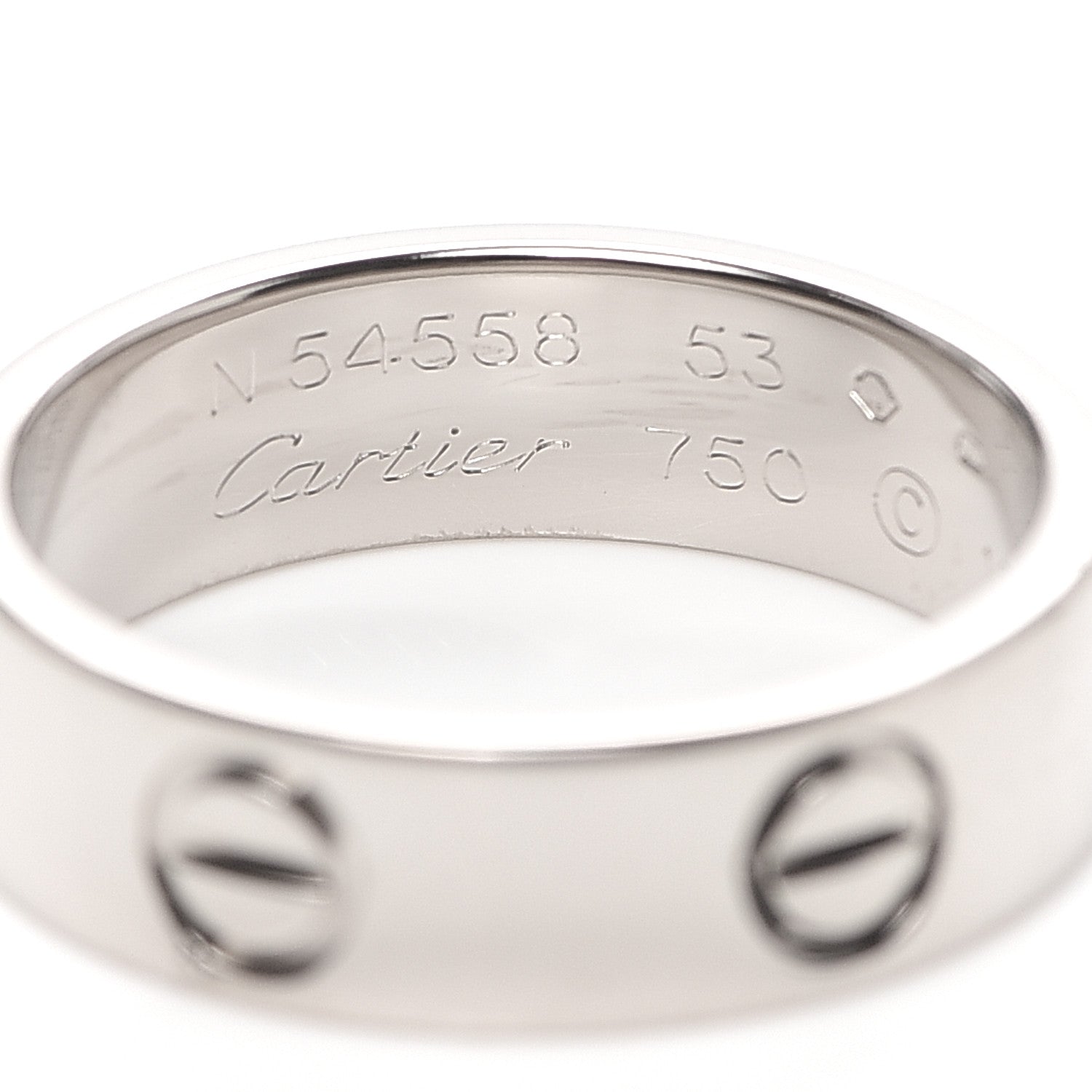 Cartier 18K White Gold 5.5mm LOVE Ring 53 6.25 4 of 4