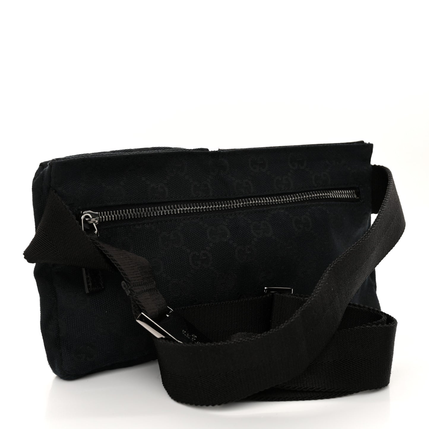 GG Monogram Double Pocket Belt Bag Black