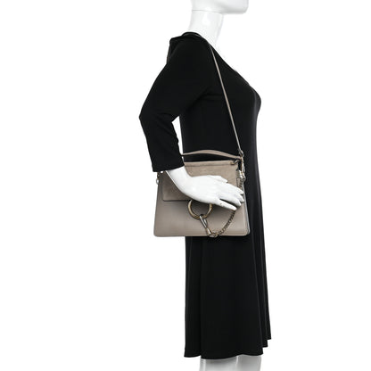 Chloe Suede Calfskin Small Faye Top Handle Bag Motty Grey 2 of 12