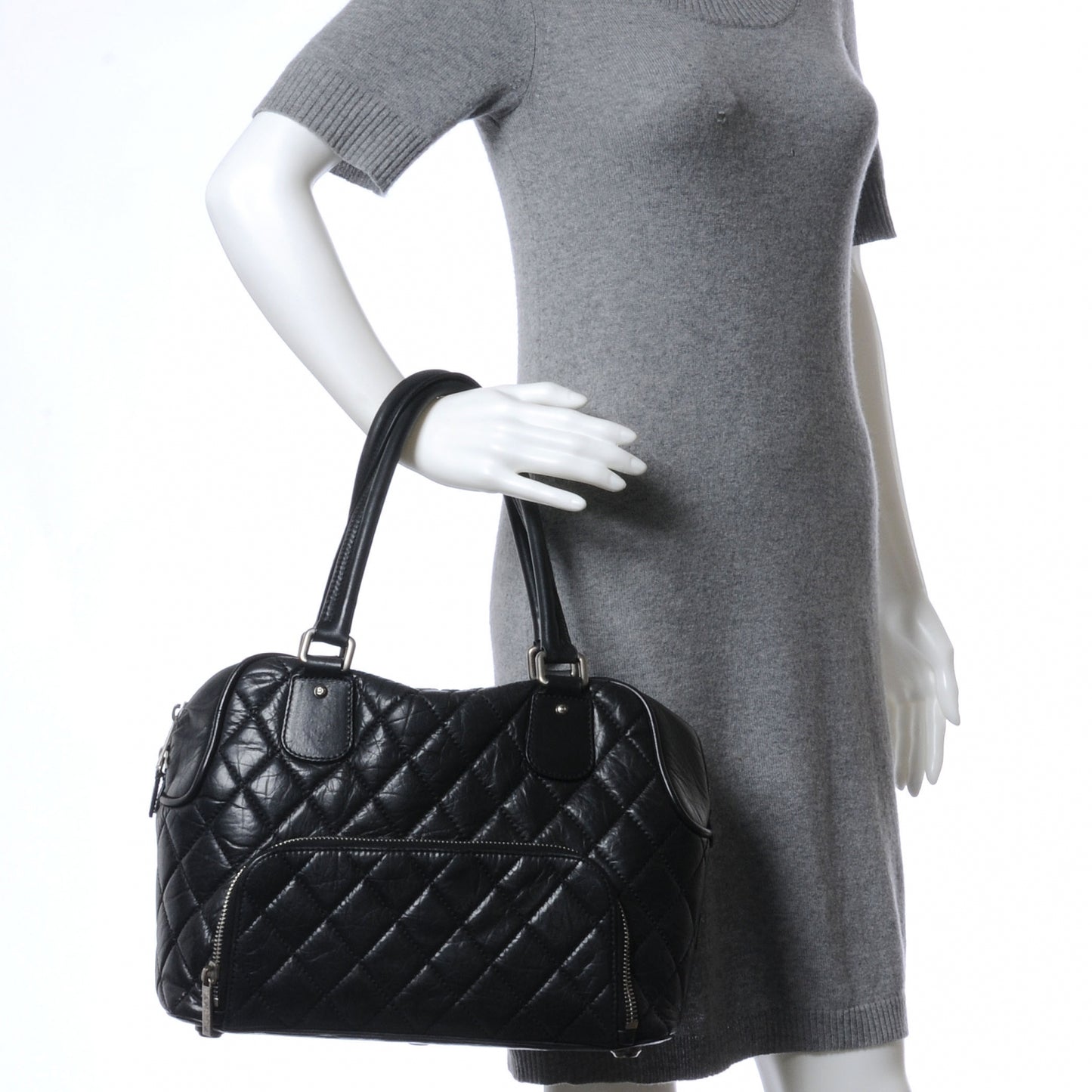 Distressed Lambskin Paris New York PNY Medium Travel Bag w Cover
