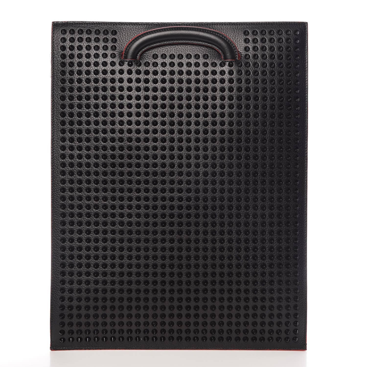 Christian Louboutin Calfskin Spiked Large Trictrac Portfolio Bag Black 3 of 12