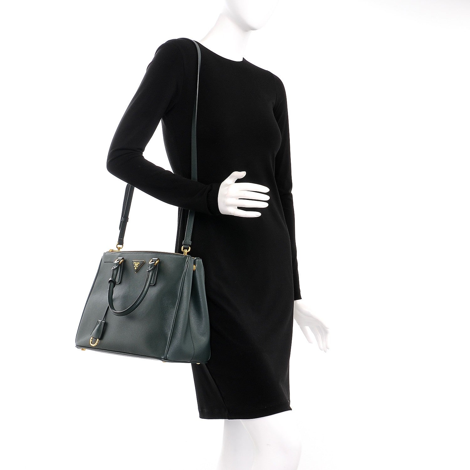 Prada Saffiano Medium Galleria Double Zip Tote Smeraldo 2 of 10