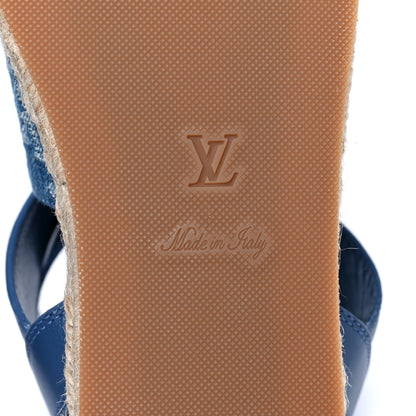 Louis Vuitton Monogram Denim Starboard Espadrille Flat Sandal 36 Blue 6 of 8