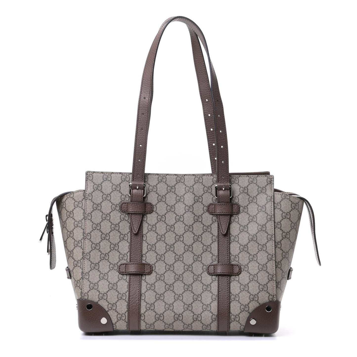 GG Supreme Monogram Small Tote Bag Beige Ebony