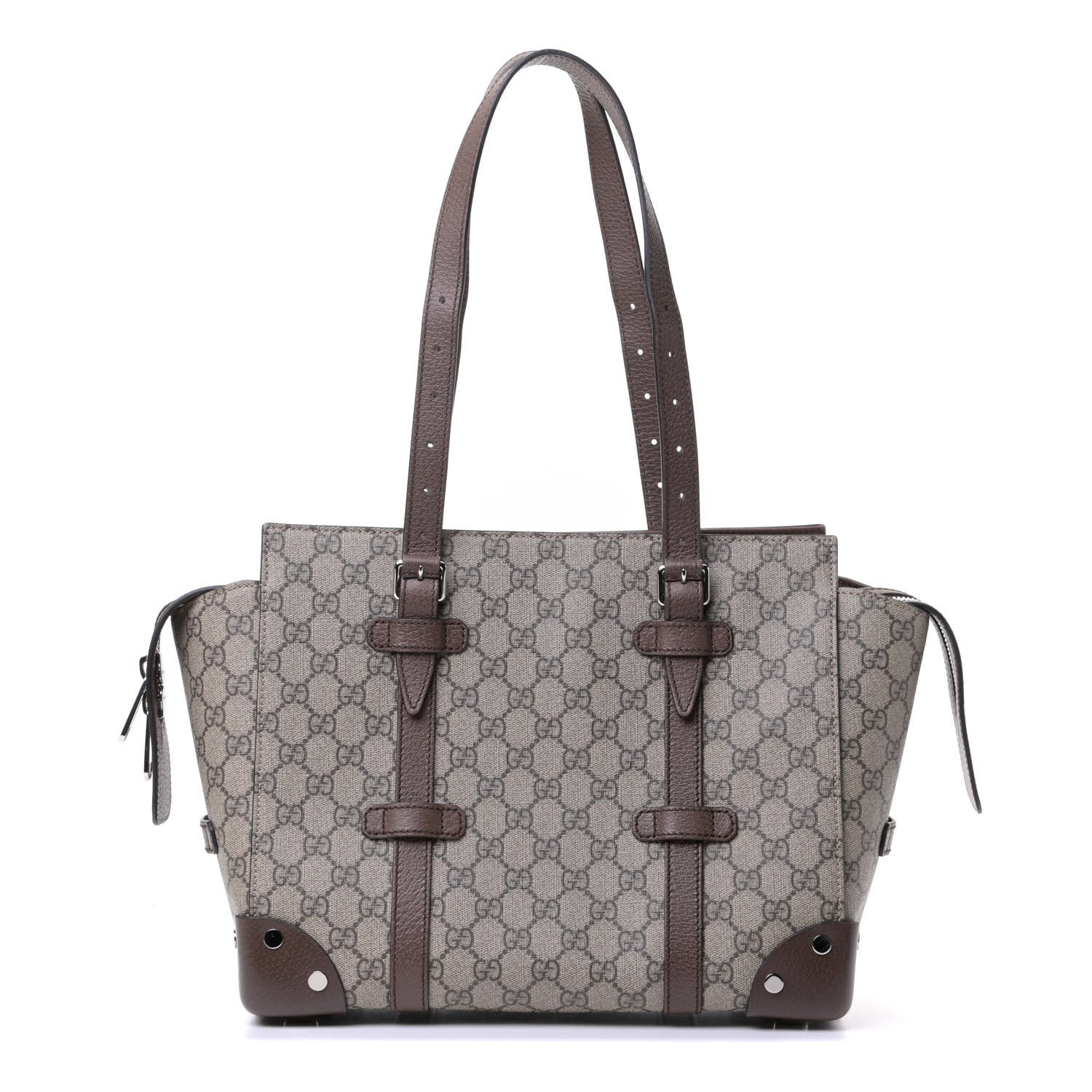 Gucci GG Supreme Monogram Small Tote Bag Beige Ebony 1 of 4
