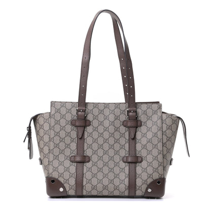 Gucci GG Supreme Monogram Small Tote Bag Beige Ebony 1 of 4