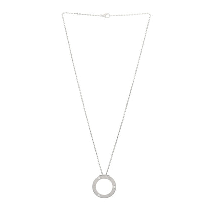 Cartier 18K White Gold 3 Diamonds LOVE Pendant Necklace 3 of 5