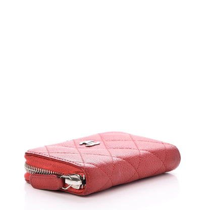 Chanel Caviar Quilted Zip Around Coin Purse Red 4 of 8
