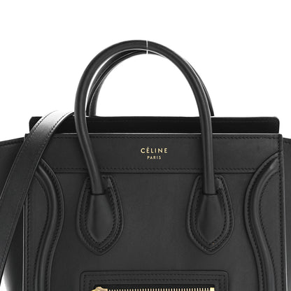 Celine Smooth Calfskin Nano Luggage Black 8 of 16