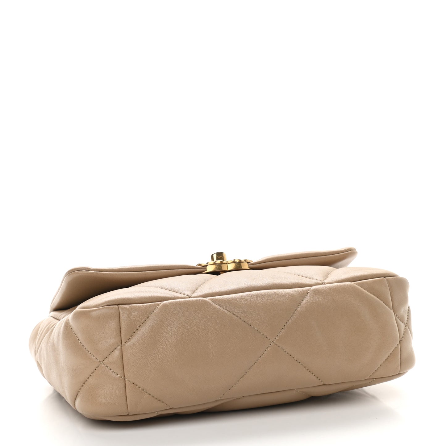 Lambskin Quilted Medium Chanel 19 Flap Dark Beige