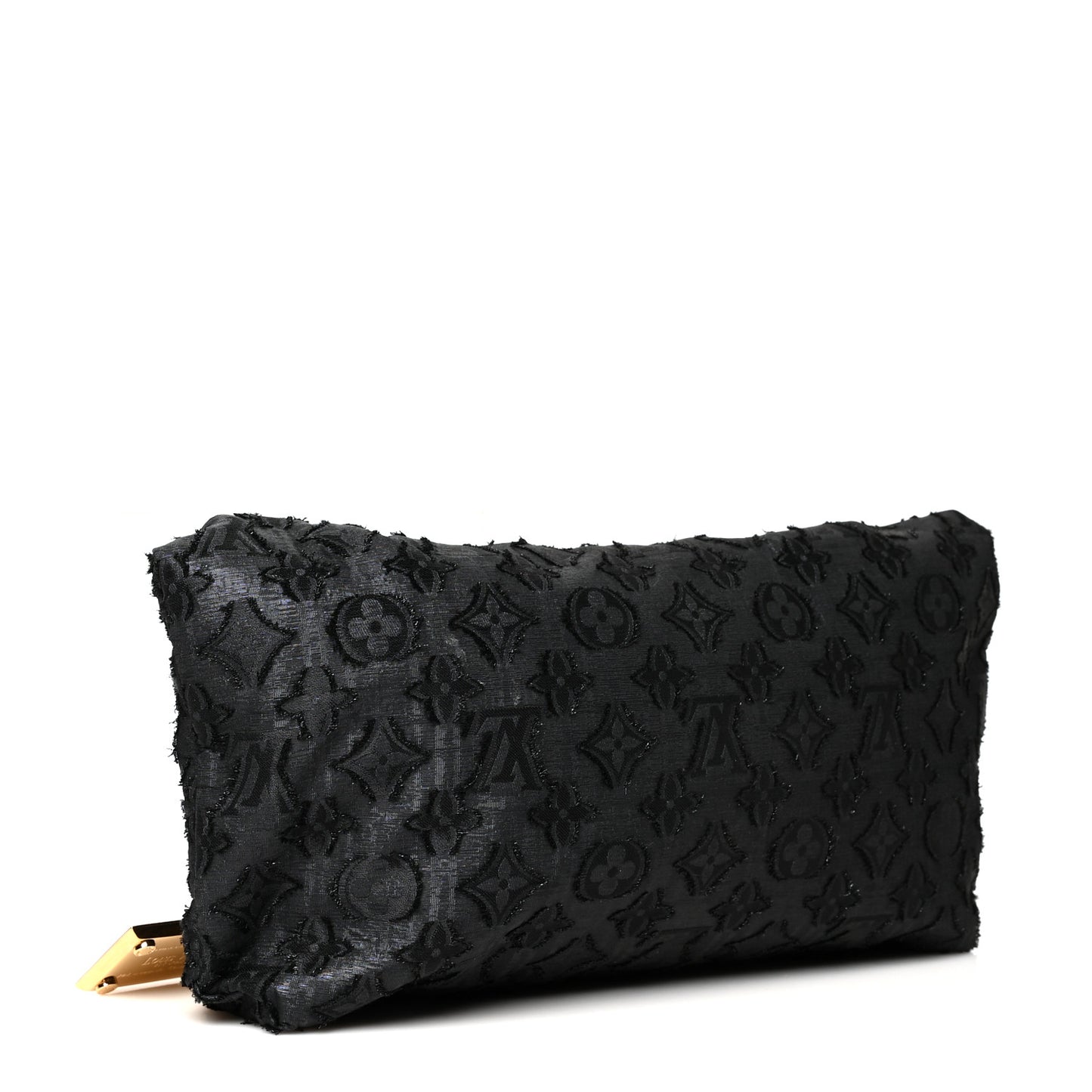 Lurex Quilted Monogram Altair Clutch Black