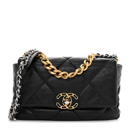 Chanel Goatskin Quilted Medium Chanel 19 Flap Black 1 of 12