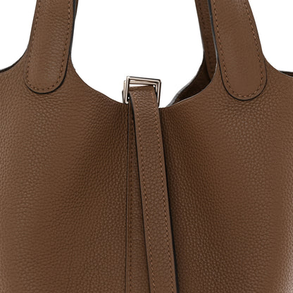 Hermes Taurillon Maurice Picotin Lock 18 PM Beige De Weimar 8 of 11