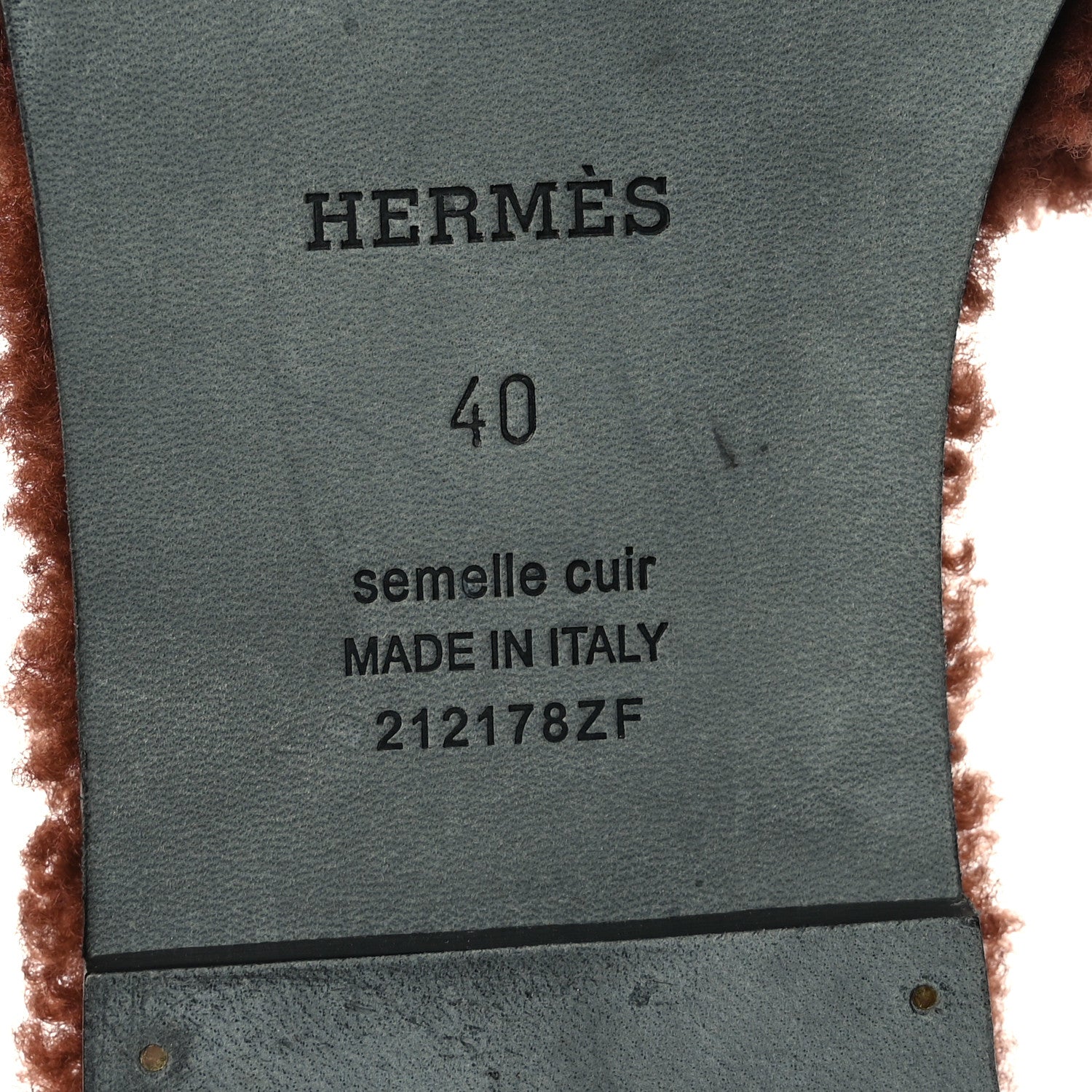 Hermes Woolskin Oran Sandals 40 Cognac 7 of 7