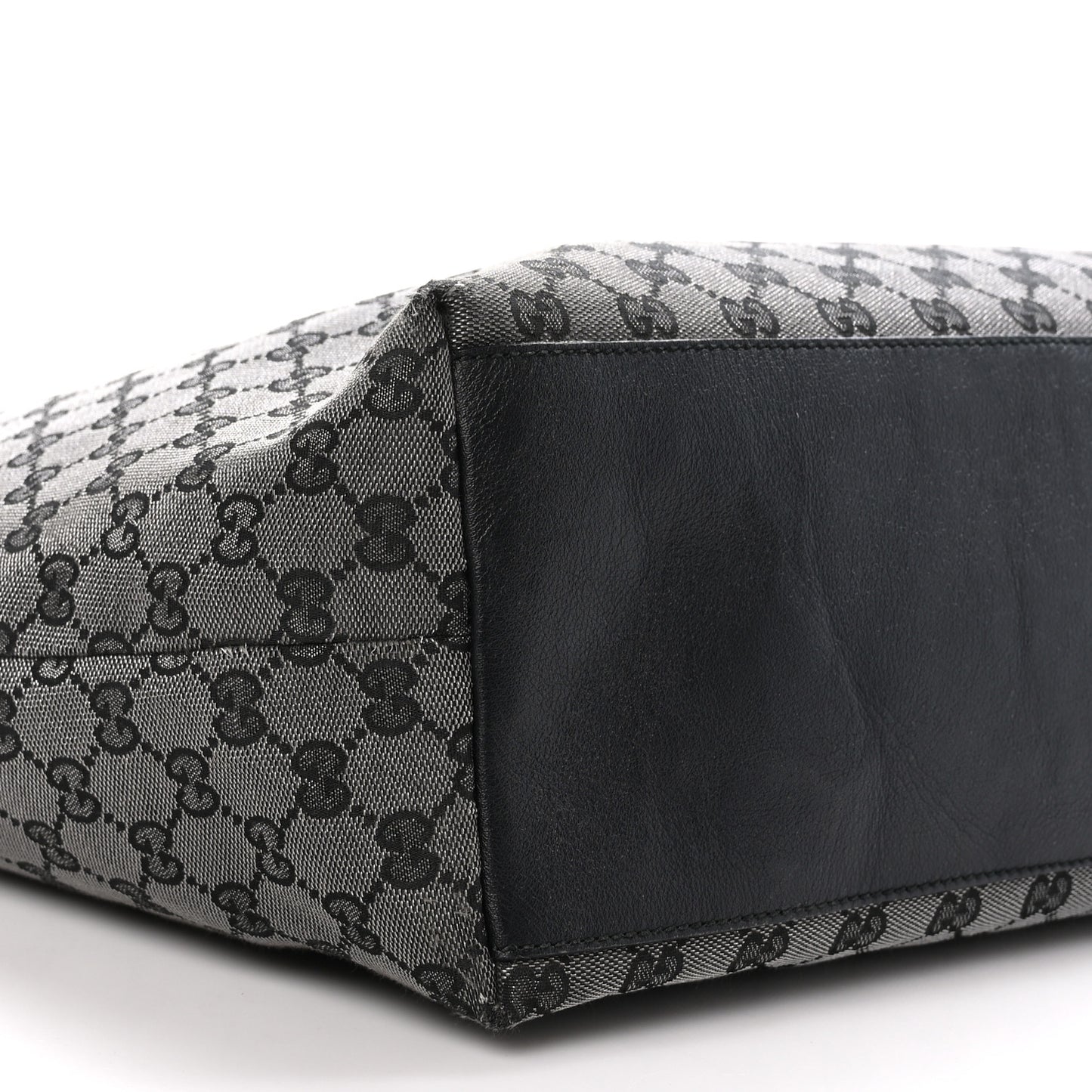 Metallic Monogram XL Shopper Tote Black