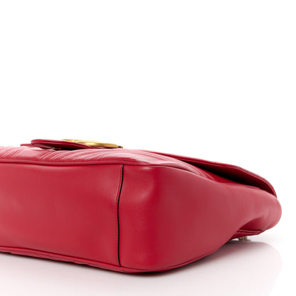 Gucci Calfskin Matelasse Large GG Marmont Shoulder Bag Hibiscus Red 11 of 12