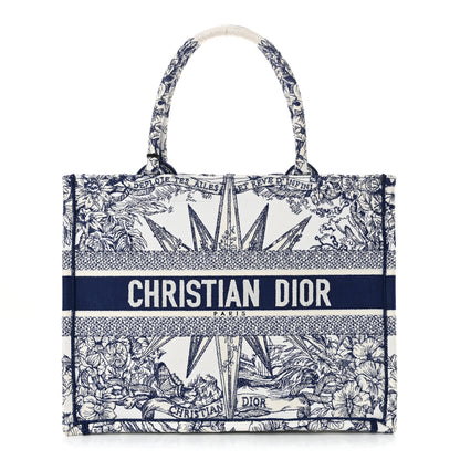 Christian Dior Canvas Embroidered Medium Reve d'Infini Book Tote Blue 1 of 12