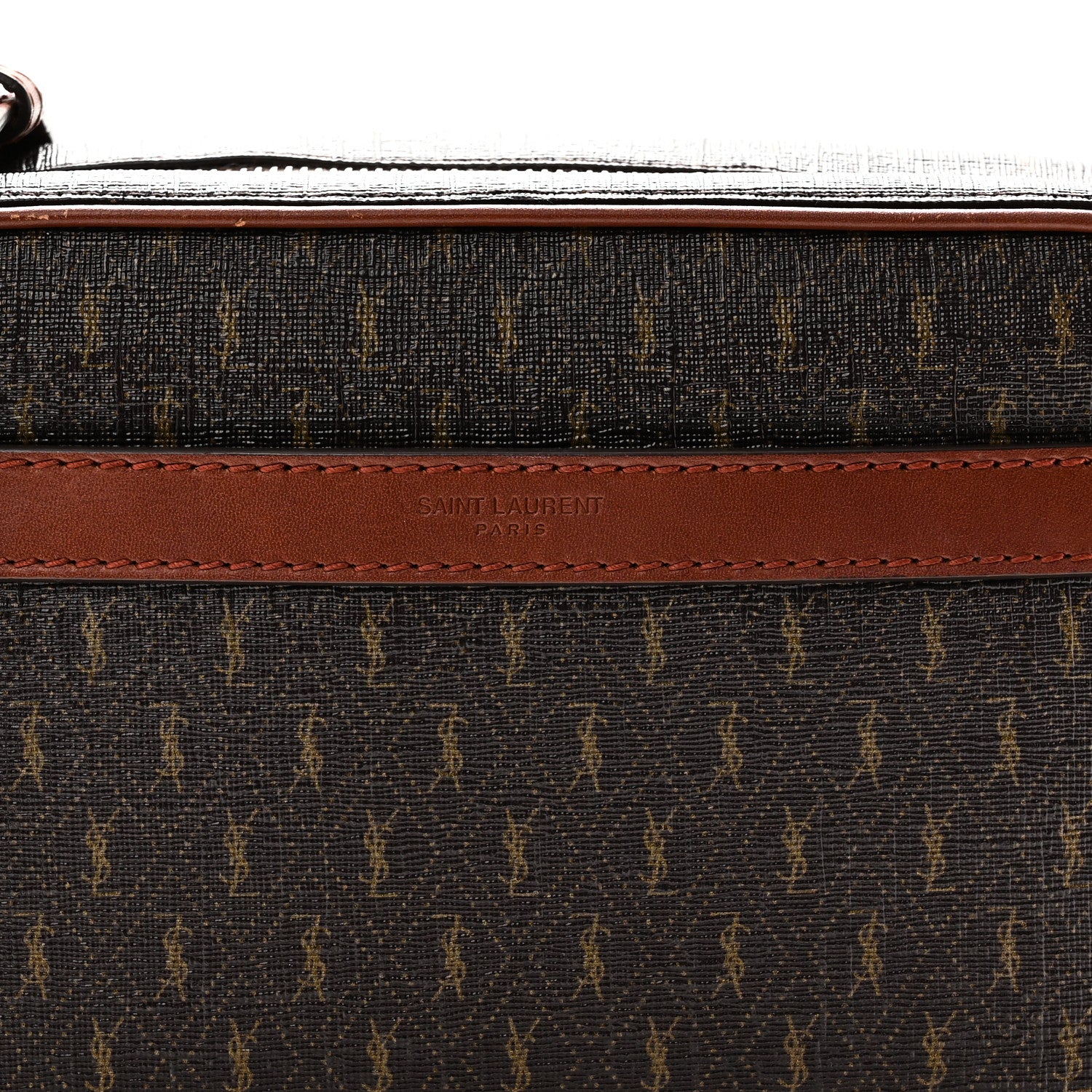 Saint Laurent Canvas Smooth Calfskin Le Monogramme Camera Bag Chestnut 7 of 9