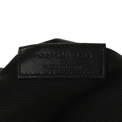 Saint Laurent Grain De Poudre Matelasse Chevron Monogram Shopping Bag Black 7 of 10