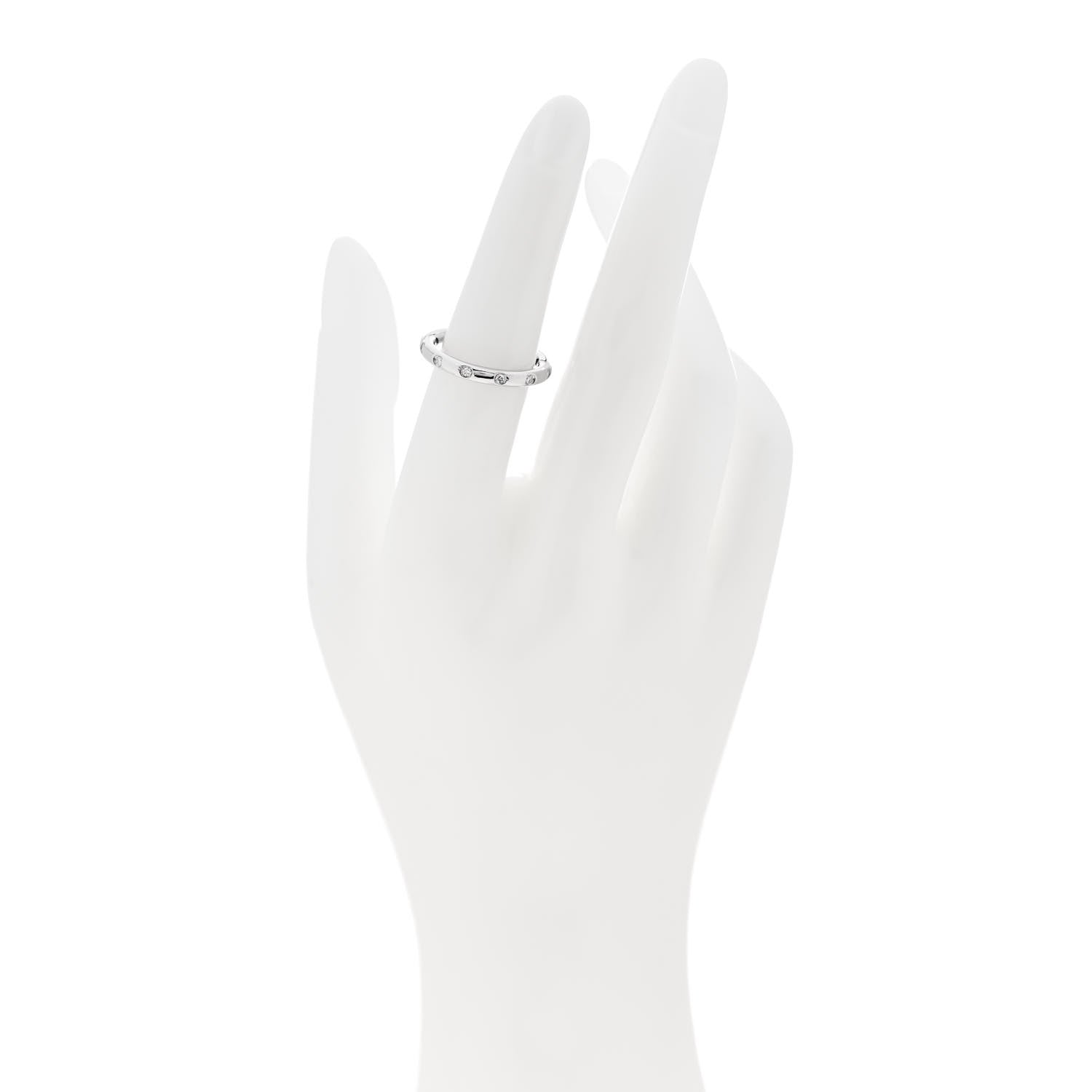 Tiffany Platinum Diamond Bezet Band Ring 52 6 2 of 4