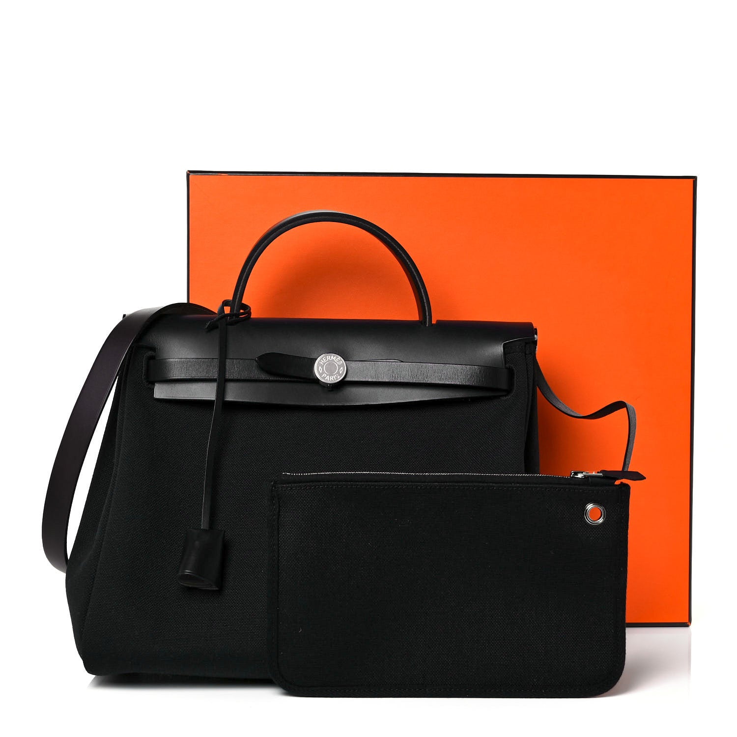 Hermes Military Toile Vache Hunter Herbag Zip PM 31 Black 11 of 11