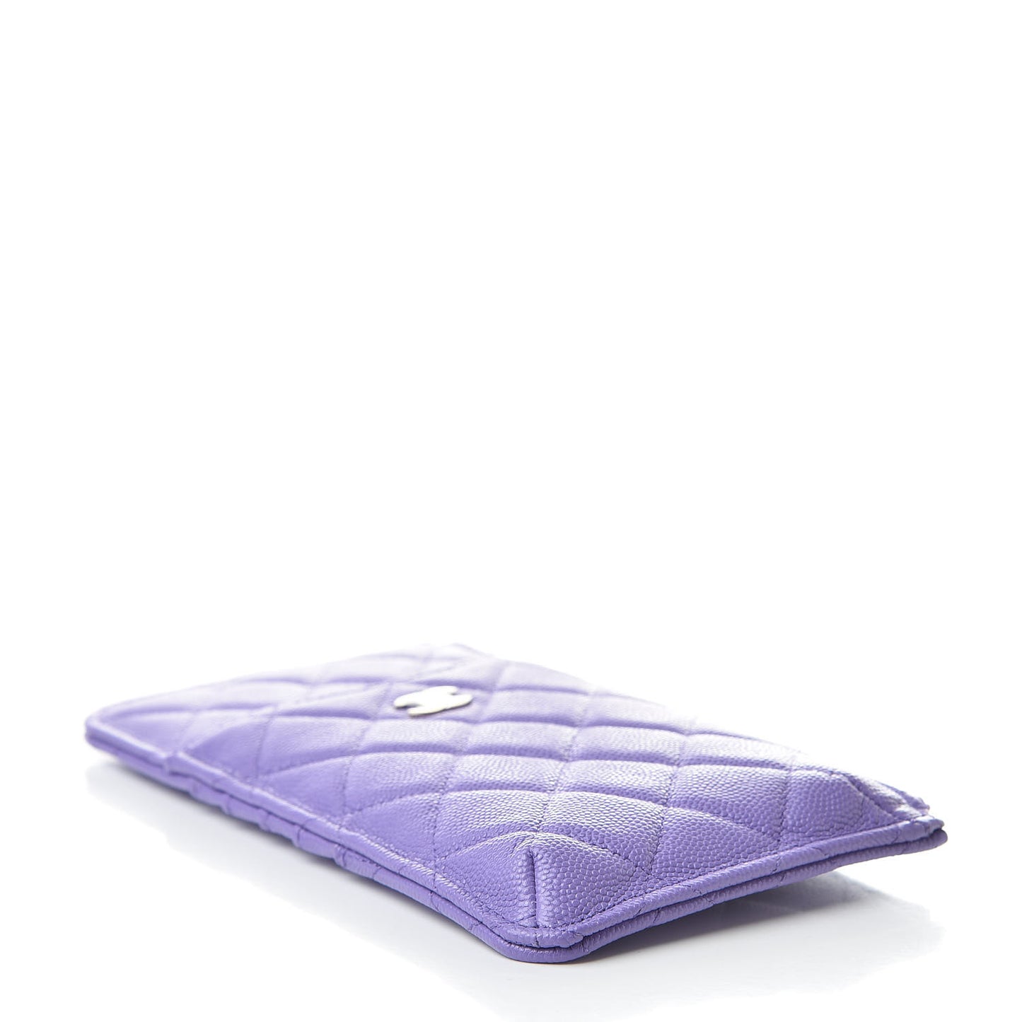 Caviar Quilted Classic Flat Wallet Pouch Purple