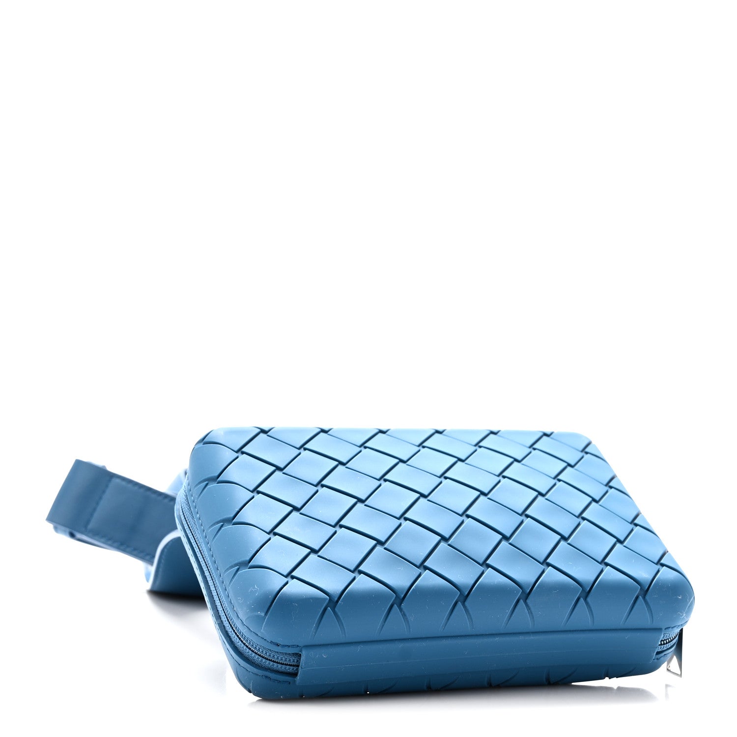 Bottega Veneta Rubber Intrecciato Tech Crossbody Deep Pacific 4 of 9