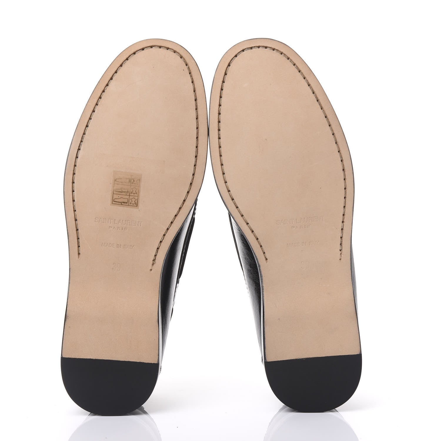 Saint Laurent Moroder Calfskin Mens Deck 20 Loafers 39 Black 5 of 9