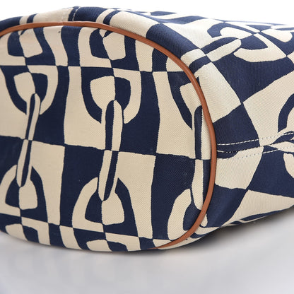 Hermes Canvas Chain De Ancre Beach Tote Navy 10 of 15