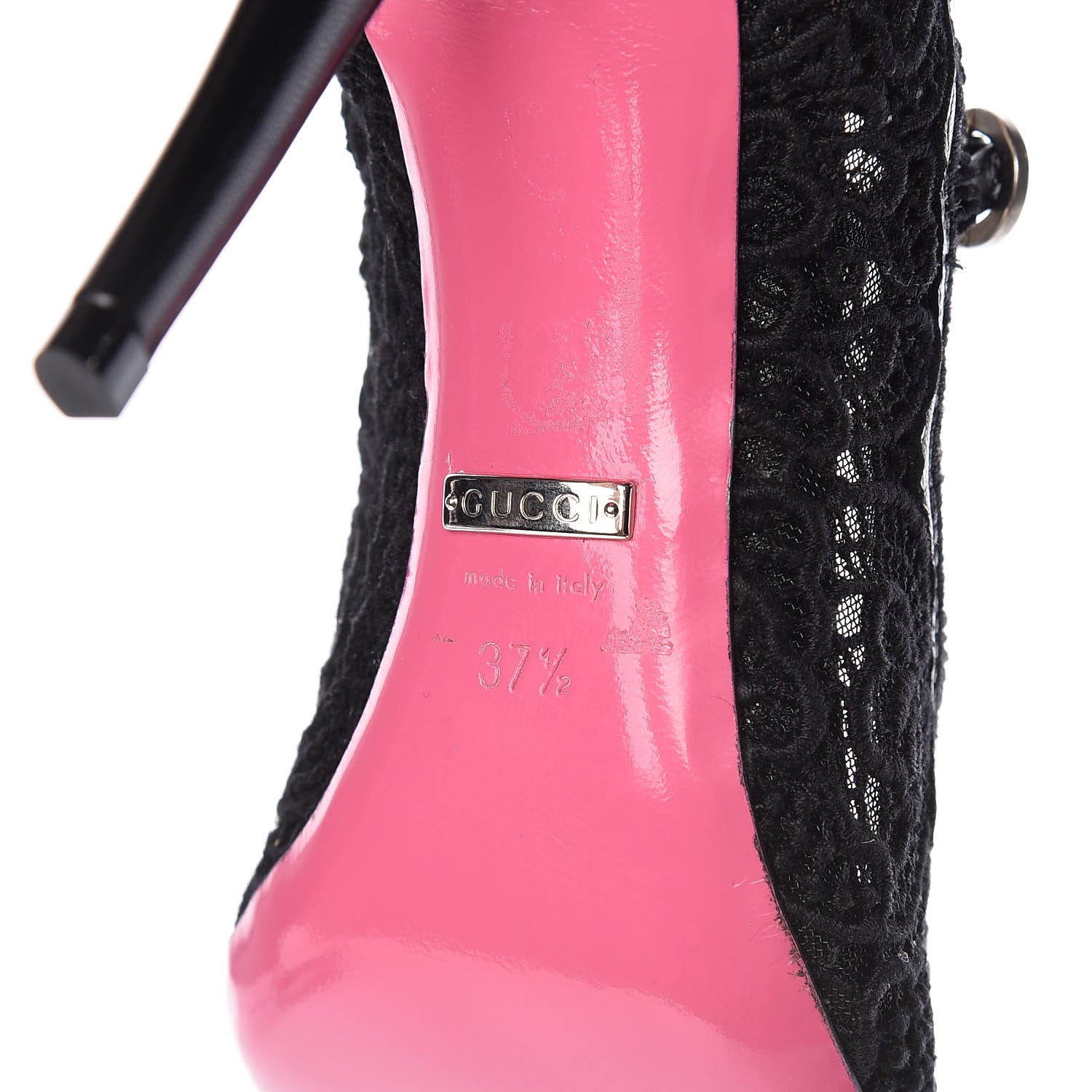 Gucci Lace Pizzo Venice Pumps 37.5 Black 13 of 16
