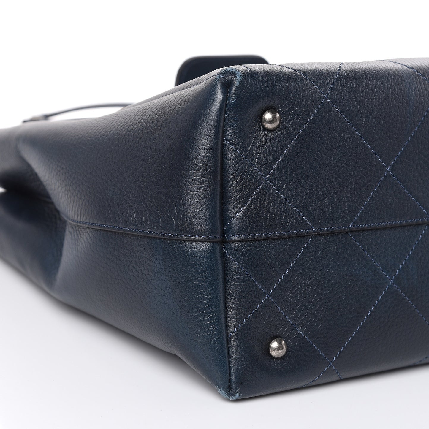 Deerskin Stitched Large CC Shopping Tote Navy