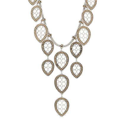 John Hardy Sterling Silver 18K Yellow Gold Teardrop Bib Necklace 1 of 4