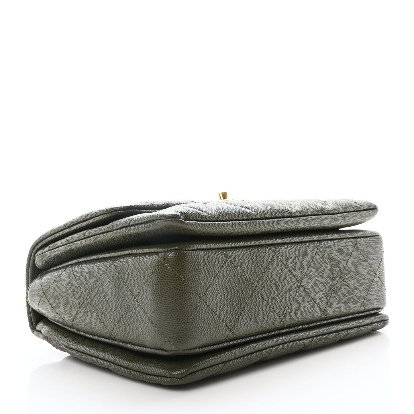 Caviar Quilted Mini Coco First Flap Khaki