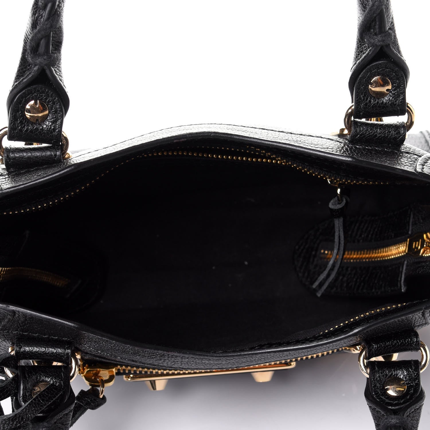 Balenciaga Chevre Gold Metallic Edge Hardware Mini City Black 7 of 10