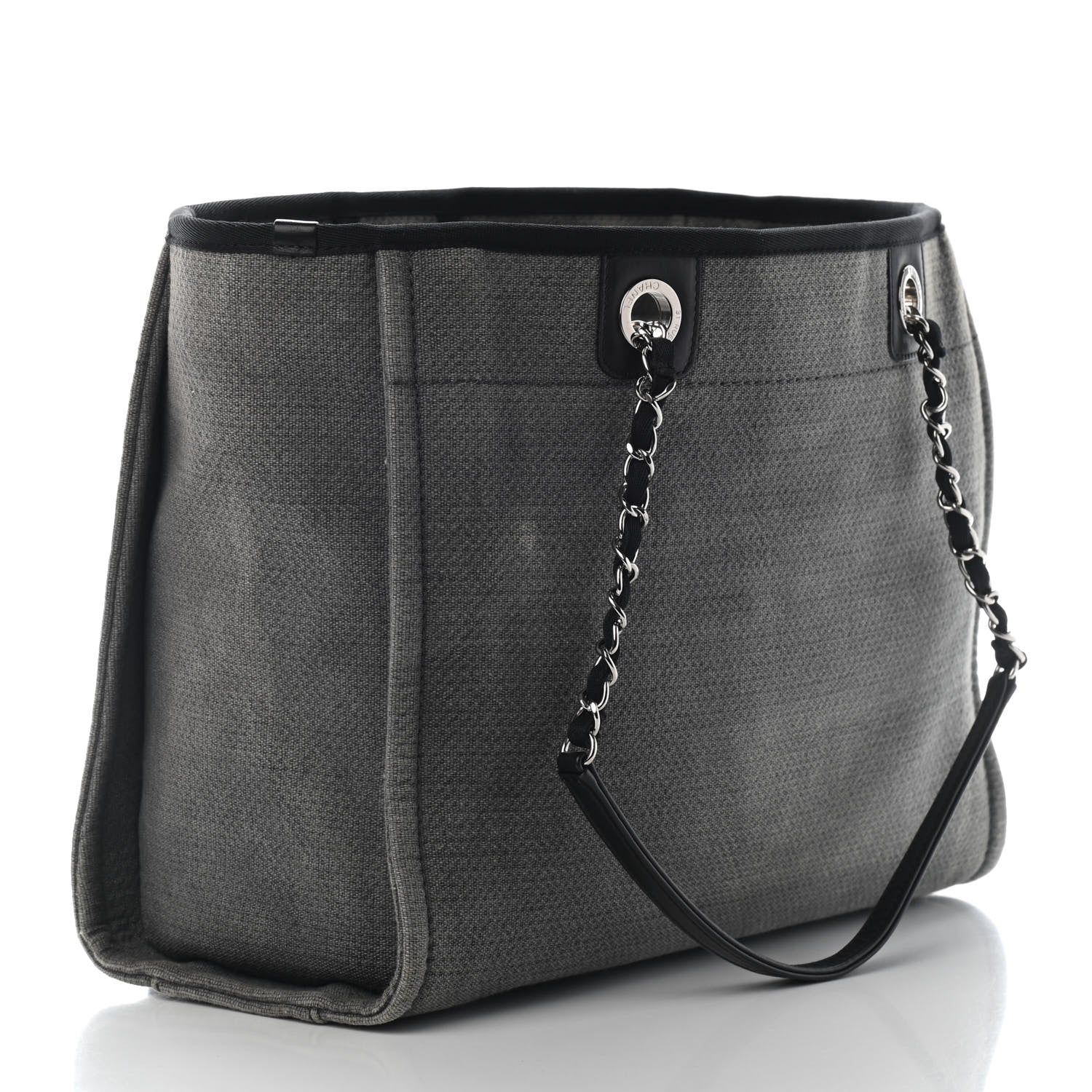Chanel Canvas Small Deauville Tote Grey 3 of 10