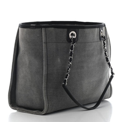 Chanel Canvas Small Deauville Tote Grey 3 of 10