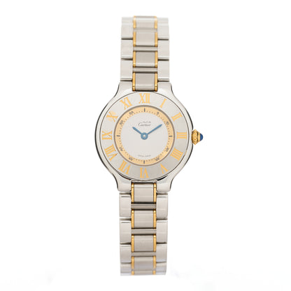 Cartier Stainless Steel 18K Yellow Gold 28mm Must De 21 Quartz Watch 1 of 4