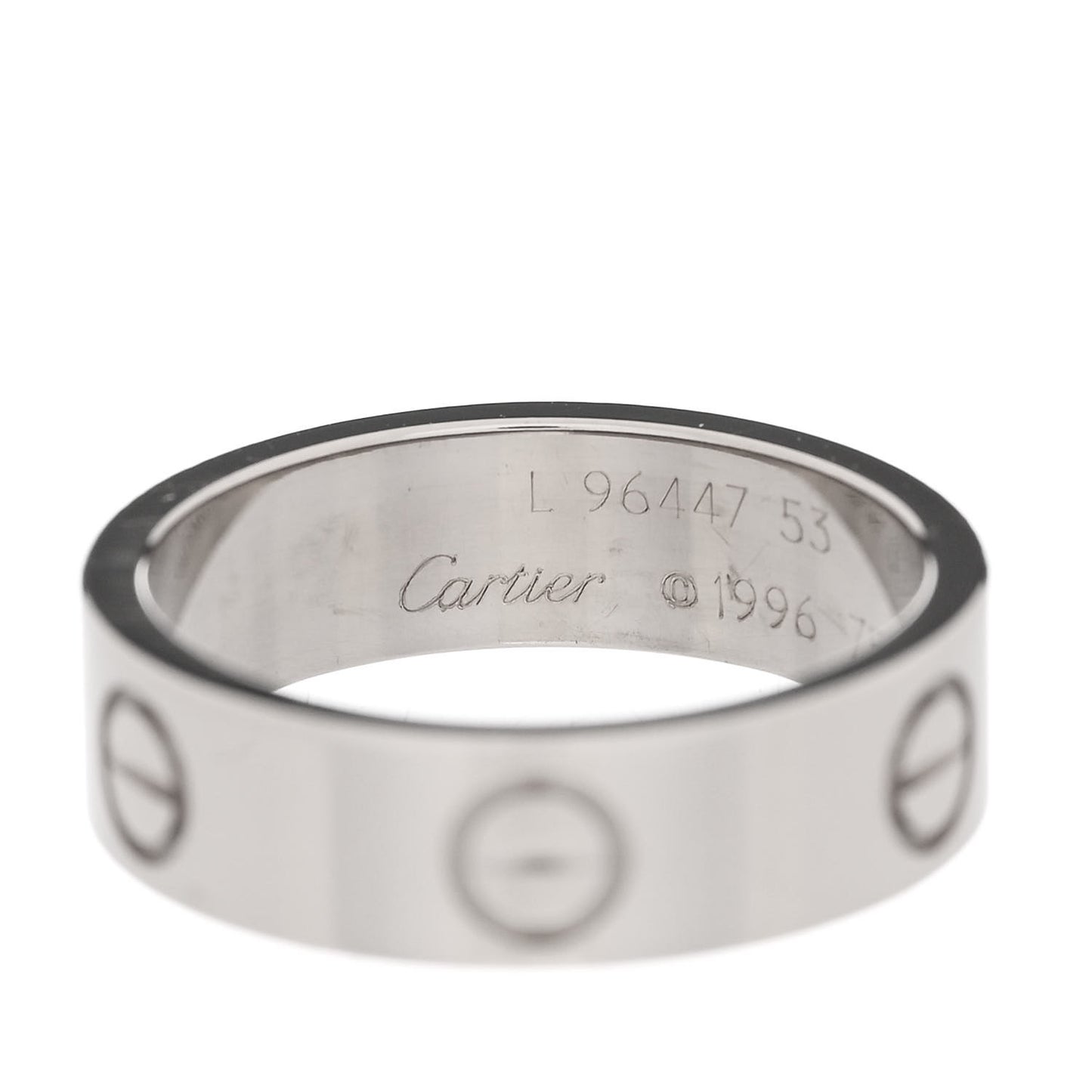 18K White Gold 5.5mm LOVE Ring 53 6.25