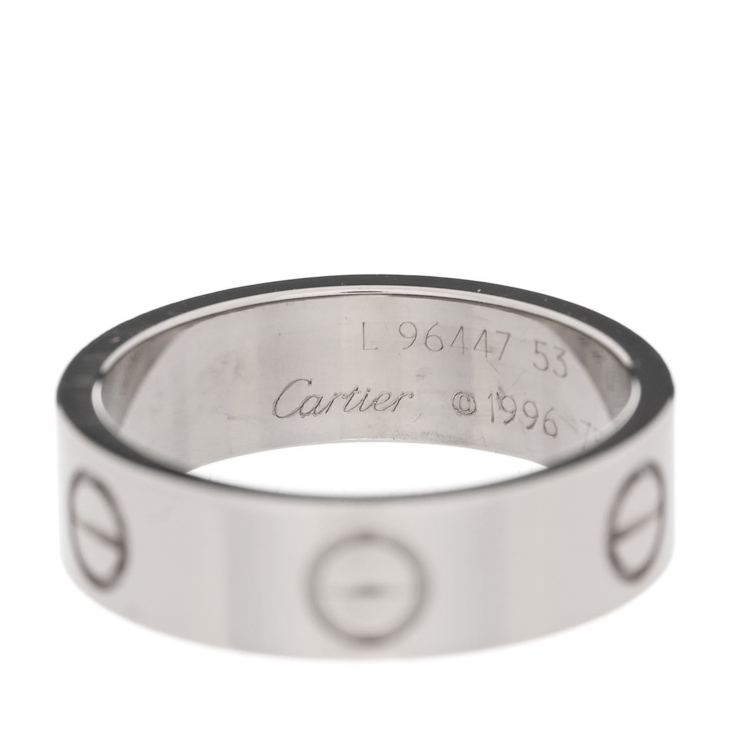 Cartier 18K White Gold 5.5mm LOVE Ring 53 6.25 4 of 5
